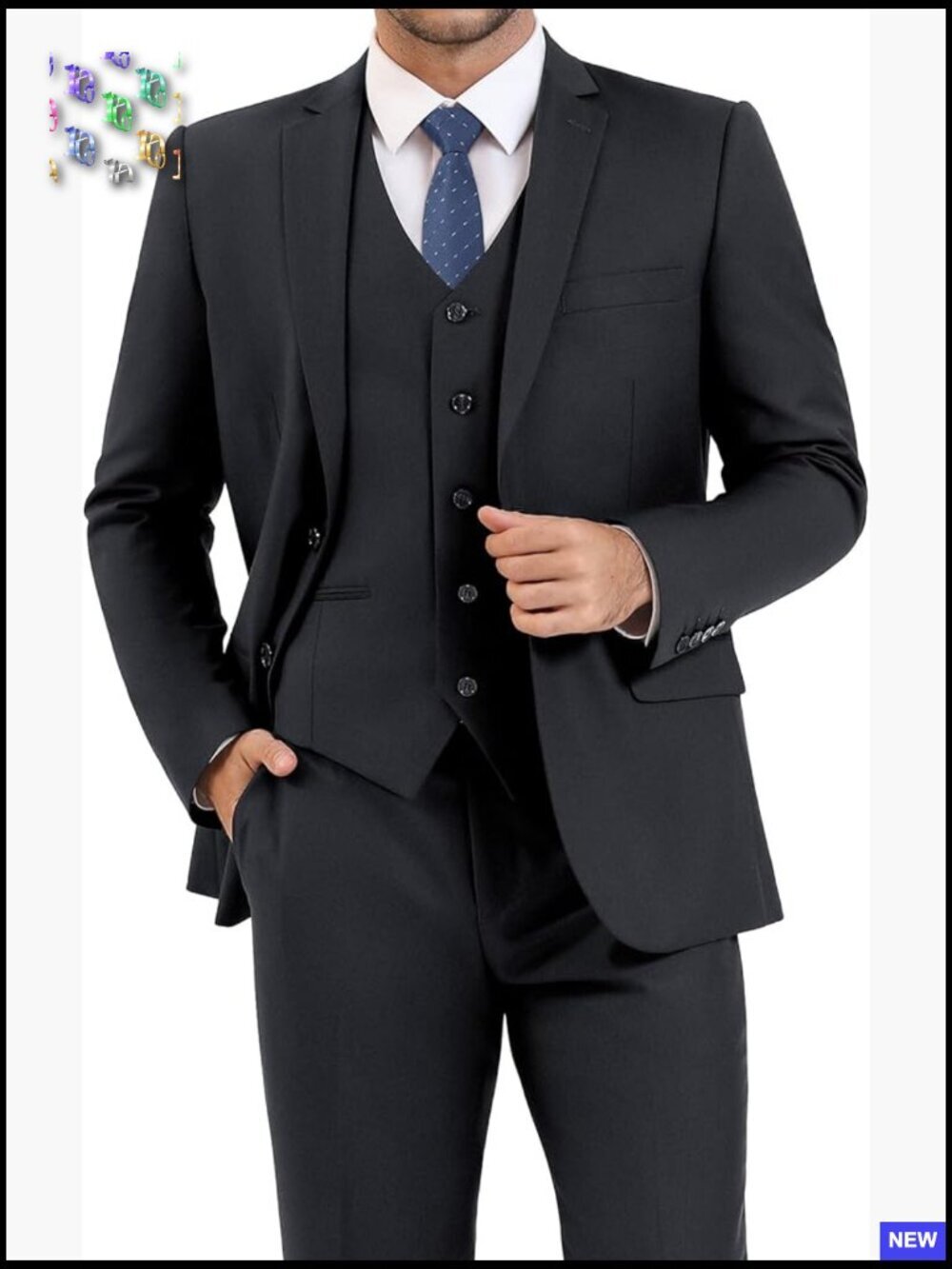 Slim Fit 3-Piece Suit Set Classic Elegant Business Wedding Formal Tuxedo
